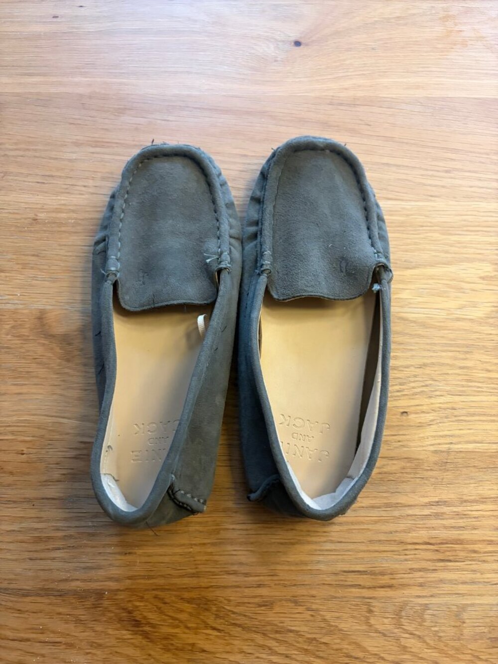 Janie and Jack Boys 2K Gray Suede Driving Loafers Slip On Shoes